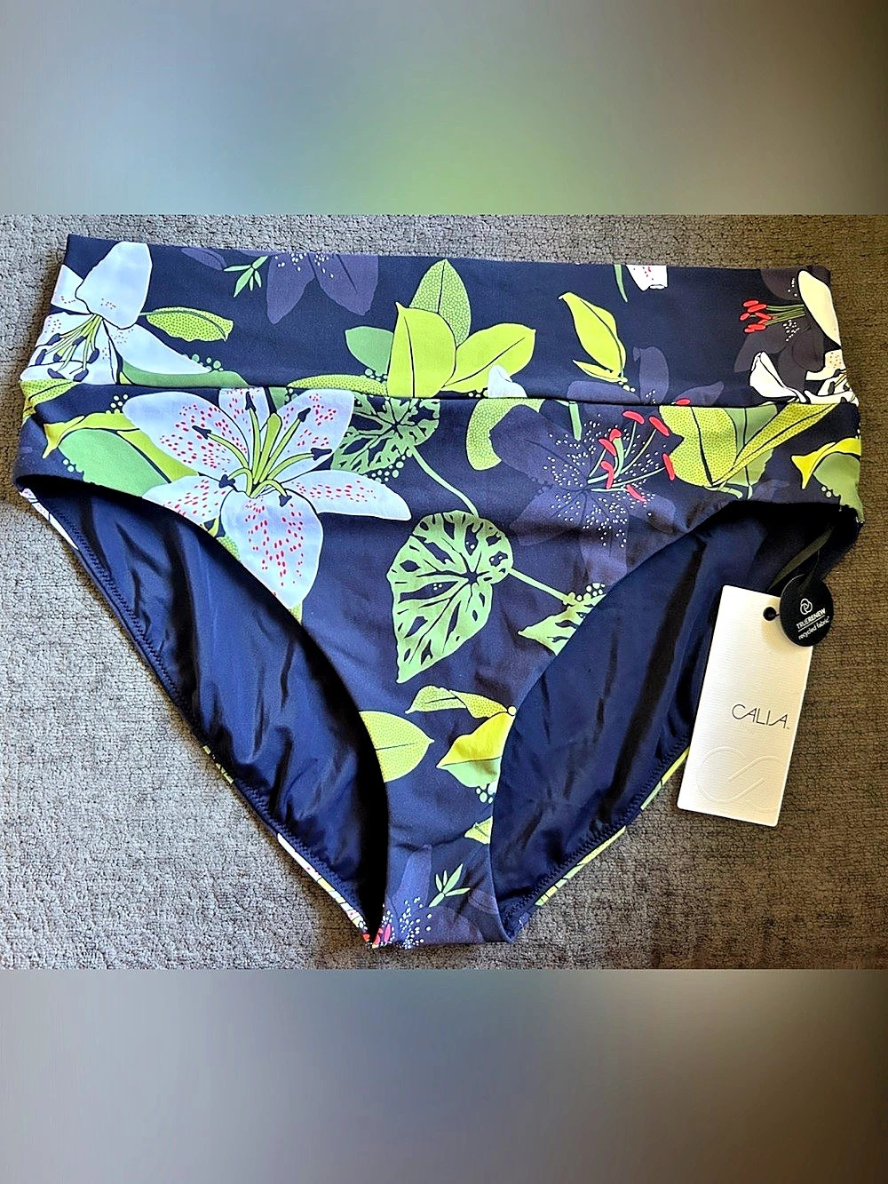 Calia High-Rise Bottom Floral Bikini Bottom XL NWT